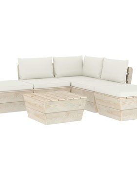 VidaXL 6-delige Loungeset met kussens pallet vurenhout