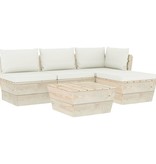 VidaXL 5-delige Loungeset met kussens pallet vurenhout