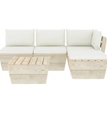 VidaXL 5-delige Loungeset met kussens pallet vurenhout