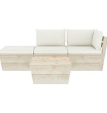 VidaXL 4-delige Loungeset met kussens pallet vurenhout