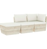 VidaXL 3-delige Loungeset met kussens pallet vurenhout