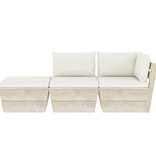 VidaXL 3-delige Loungeset met kussens pallet vurenhout