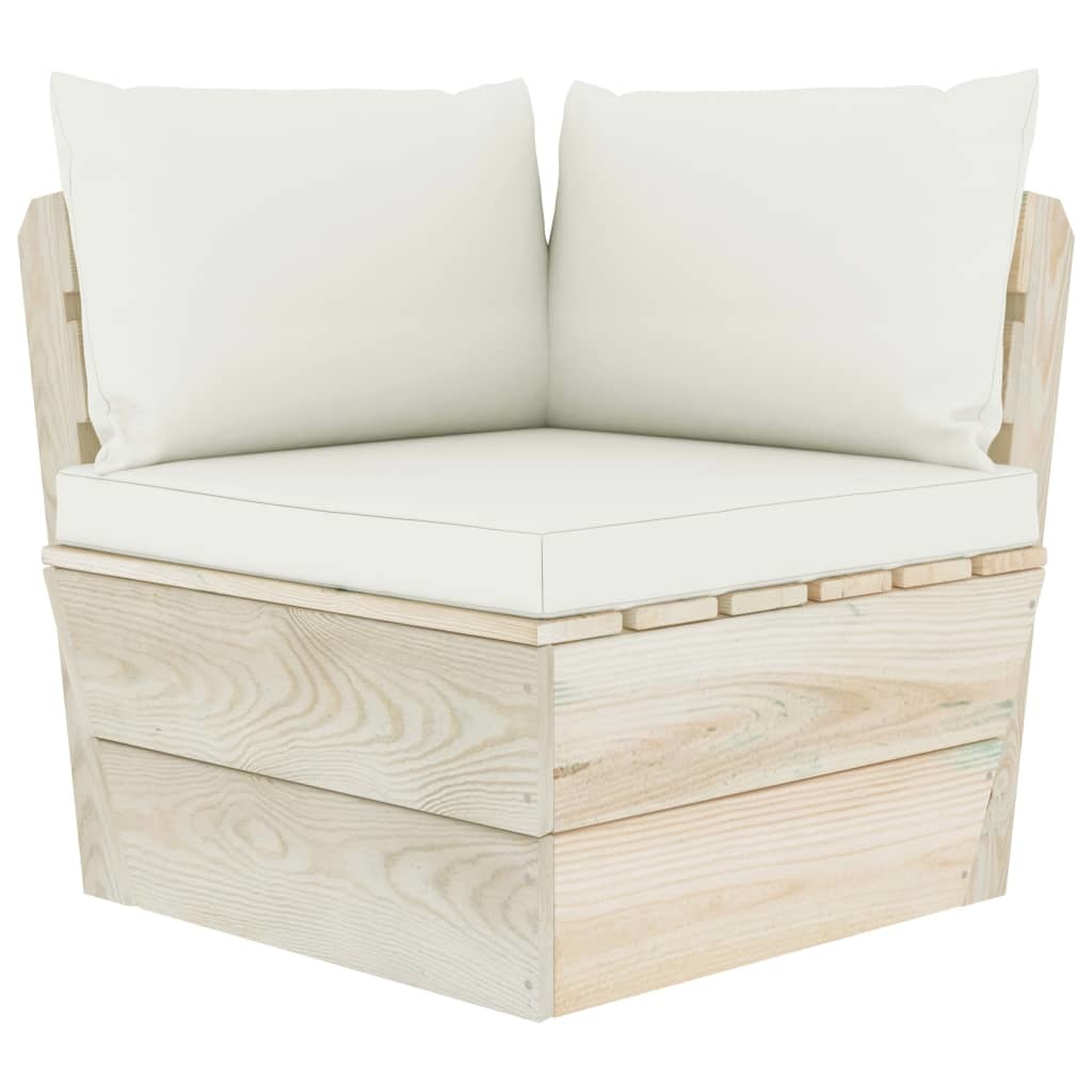VidaXL 3-delige Loungeset met kussens pallet vurenhout