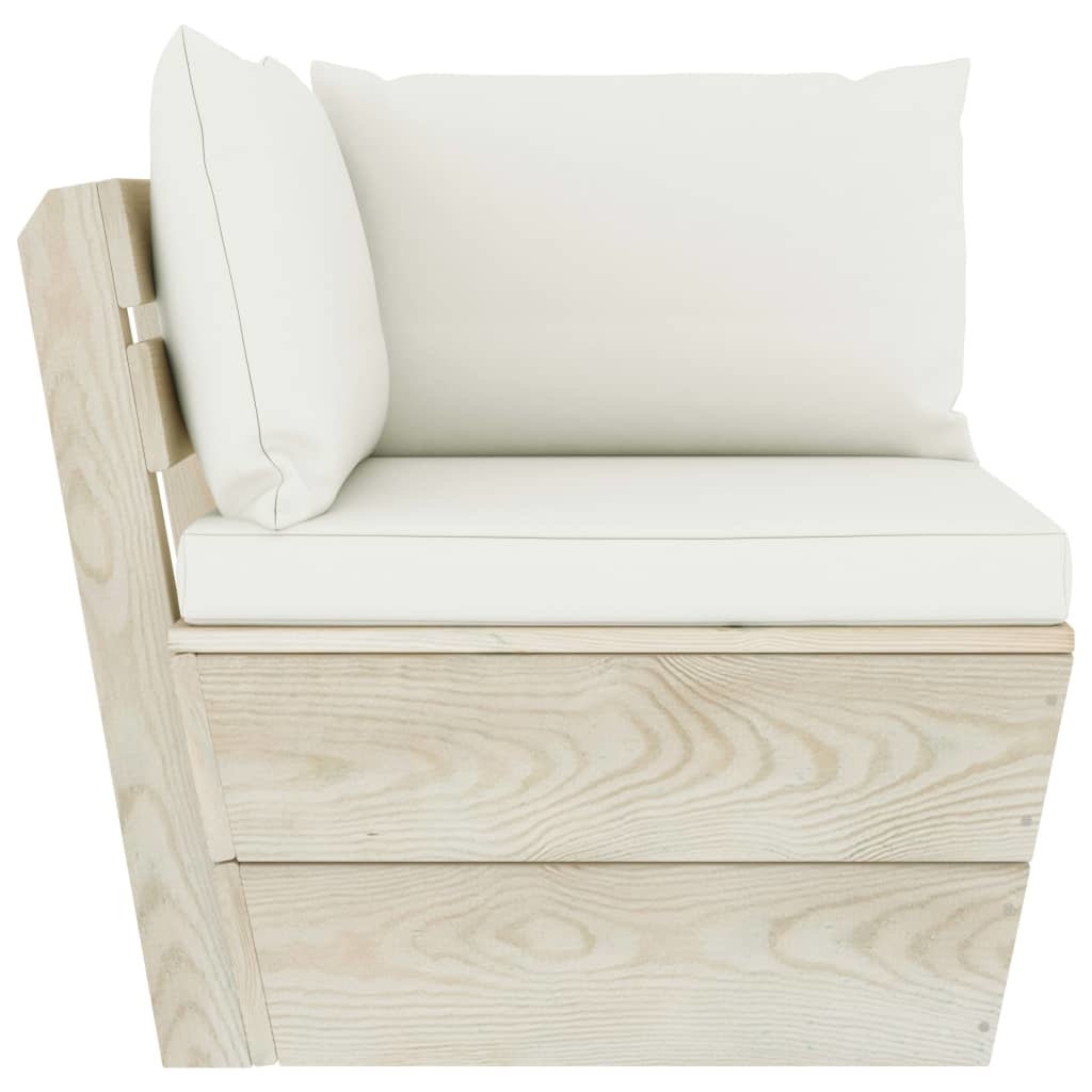 VidaXL 3-delige Loungeset met kussens pallet vurenhout