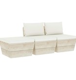 VidaXL 3-delige Loungeset met kussens pallet vurenhout