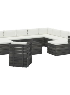 VidaXL 12-delige Loungeset met kussens pallet massief grenenhout
