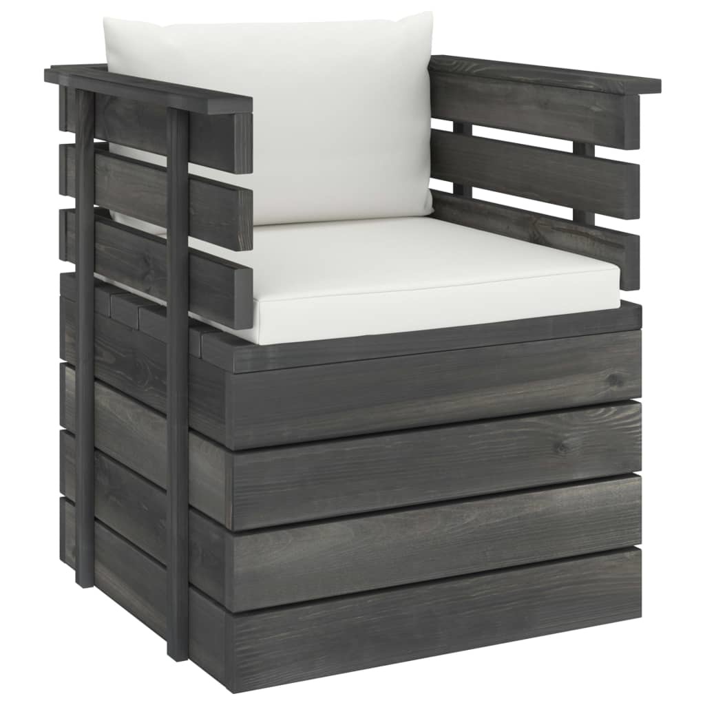 VidaXL 12-delige Loungeset met kussens pallet massief grenenhout