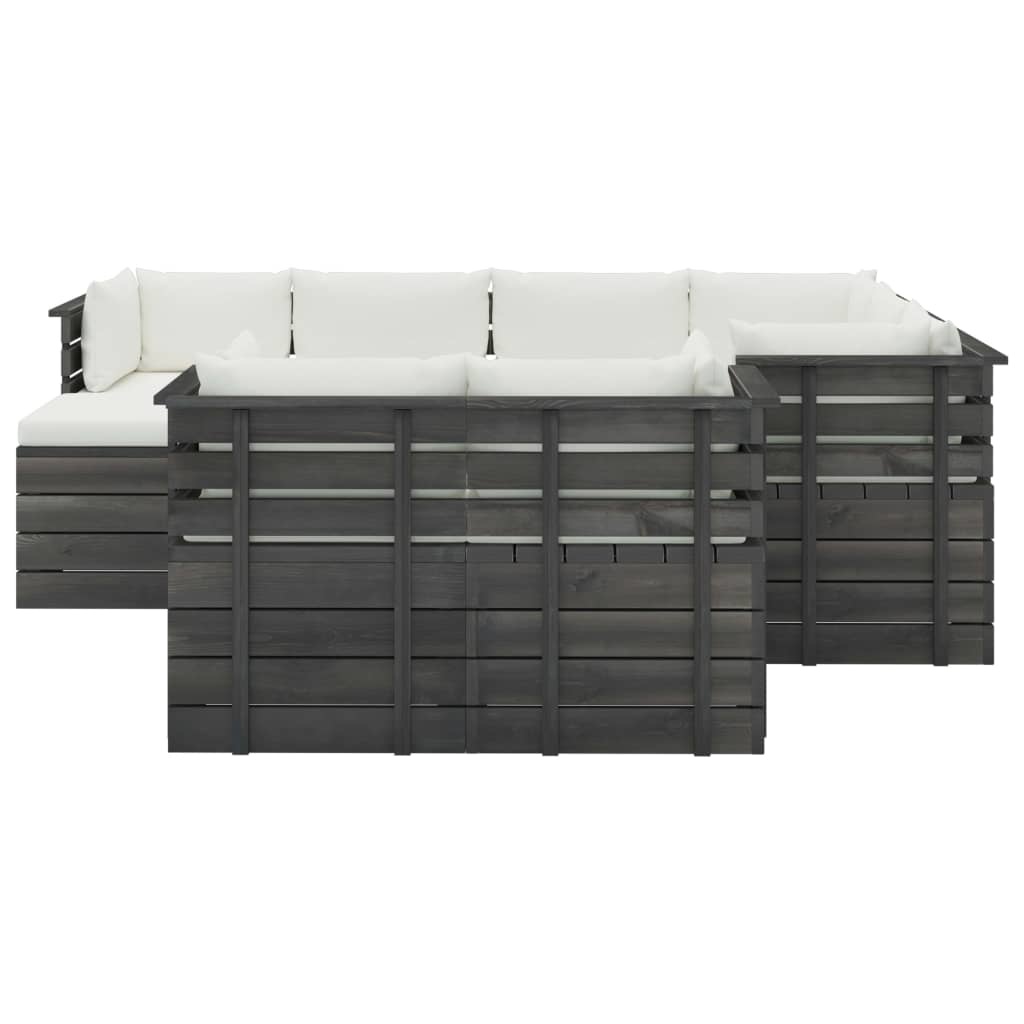 VidaXL 10-delige Loungeset met kussens pallet massief grenenhout