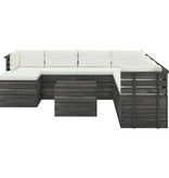 VidaXL 9-delige Loungeset met kussens pallet massief grenenhout