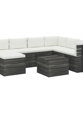 VidaXL 8-delige Loungeset met kussens pallet massief grenenhout