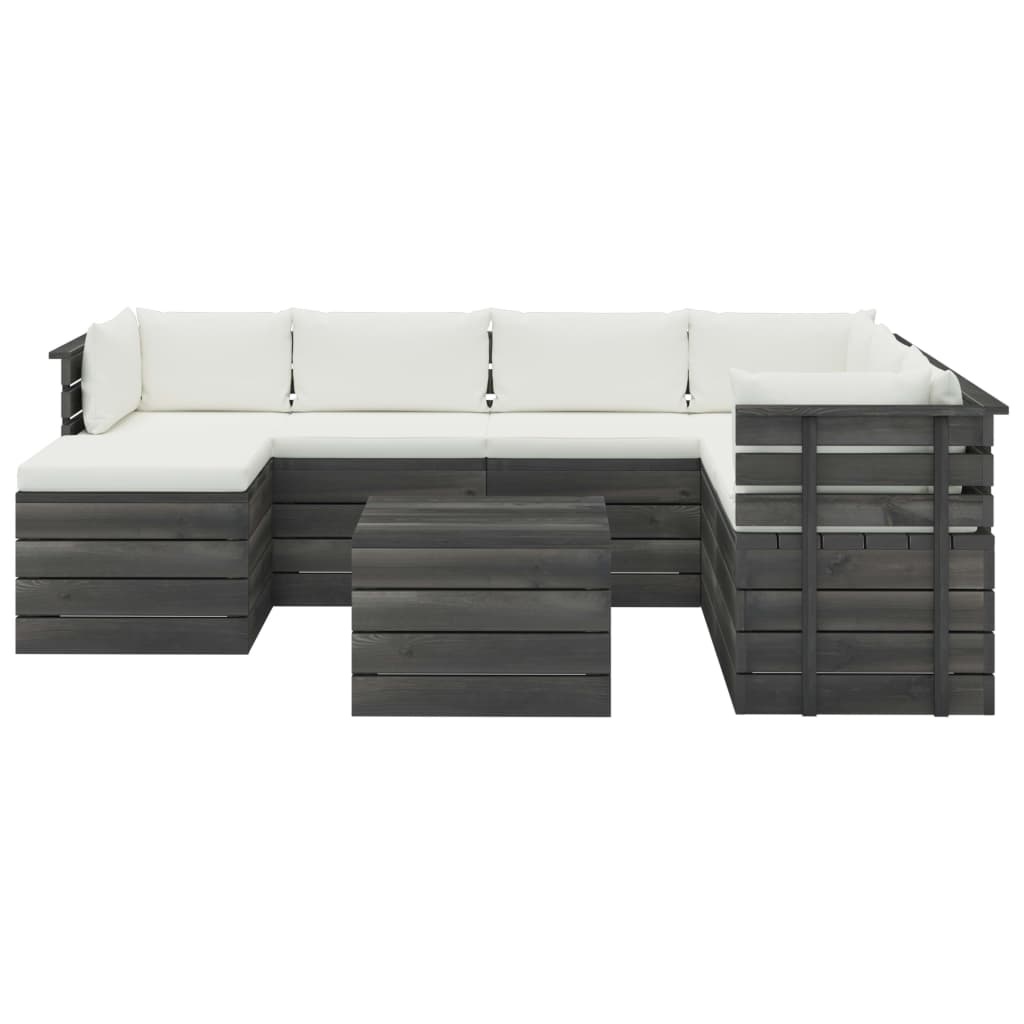 VidaXL 8-delige Loungeset met kussens pallet massief grenenhout