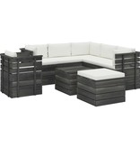 VidaXL 8-delige Loungeset met kussens pallet massief grenenhout