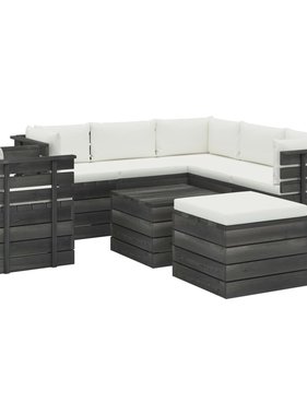VidaXL 8-delige Loungeset met kussens pallet massief grenenhout