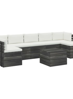 VidaXL 8-delige Loungeset met kussens pallet massief grenenhout