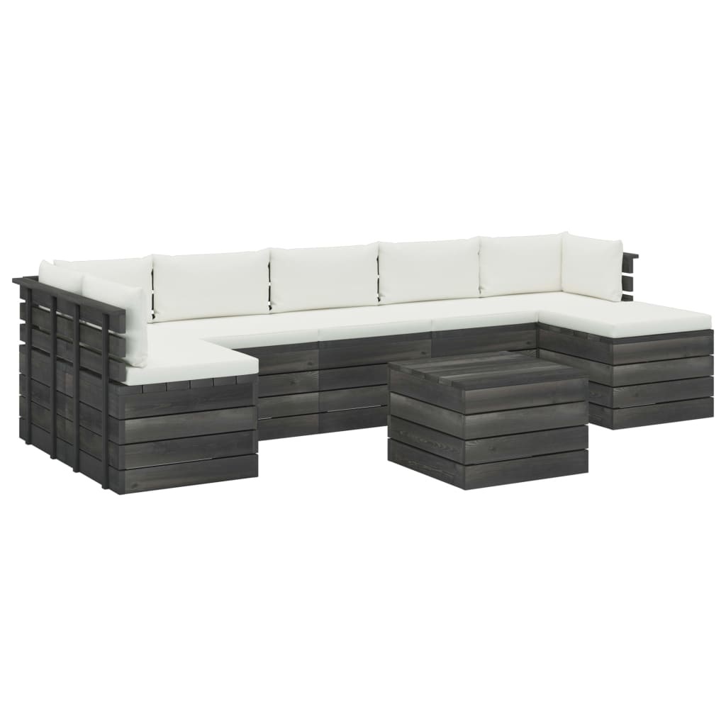 VidaXL 8-delige Loungeset met kussens pallet massief grenenhout