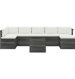 vidaXL 8-delige Loungeset met kussens pallet massief grenenhout