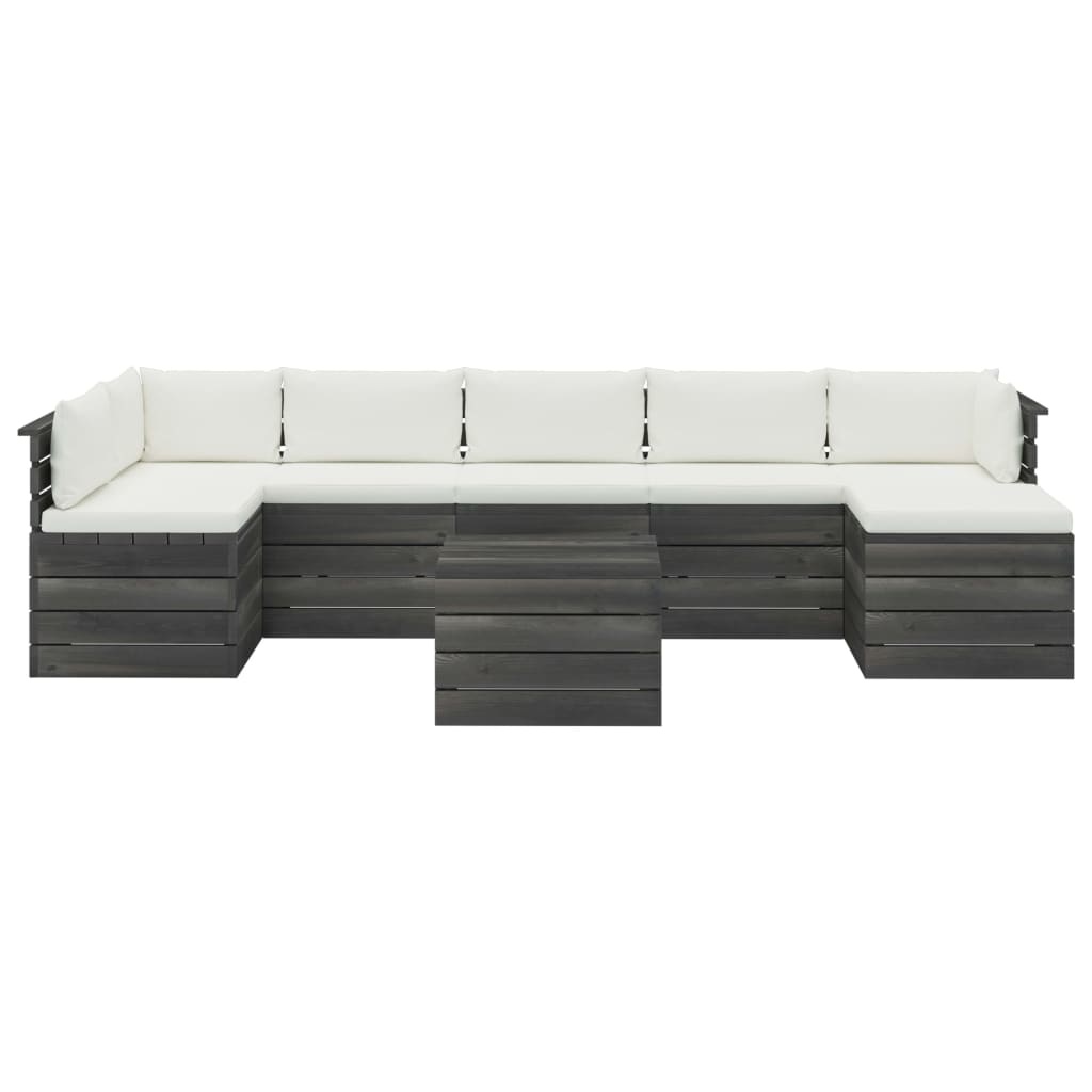 VidaXL 8-delige Loungeset met kussens pallet massief grenenhout