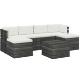 VidaXL 7-delige Loungeset met kussens pallet massief grenenhout
