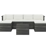 VidaXL 7-delige Loungeset met kussens pallet massief grenenhout