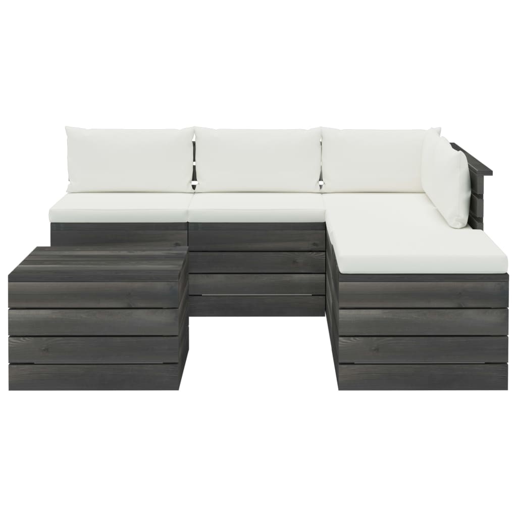 VidaXL 6-delige Loungeset met kussens pallet grenenhout