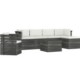 VidaXL 7-delige Loungeset met kussens pallet massief grenenhout
