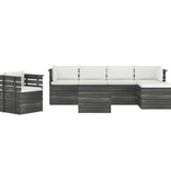 VidaXL 7-delige Loungeset met kussens pallet massief grenenhout