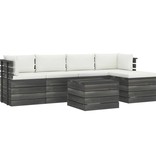VidaXL 6-delige Loungeset met kussens pallet massief grenenhout