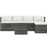 VidaXL 6-delige Loungeset met kussens pallet massief grenenhout