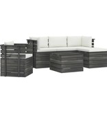 VidaXL 6-delige Loungeset met kussens pallet massief grenenhout