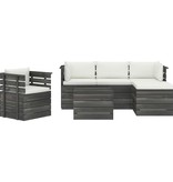 VidaXL 6-delige Loungeset met kussens pallet massief grenenhout