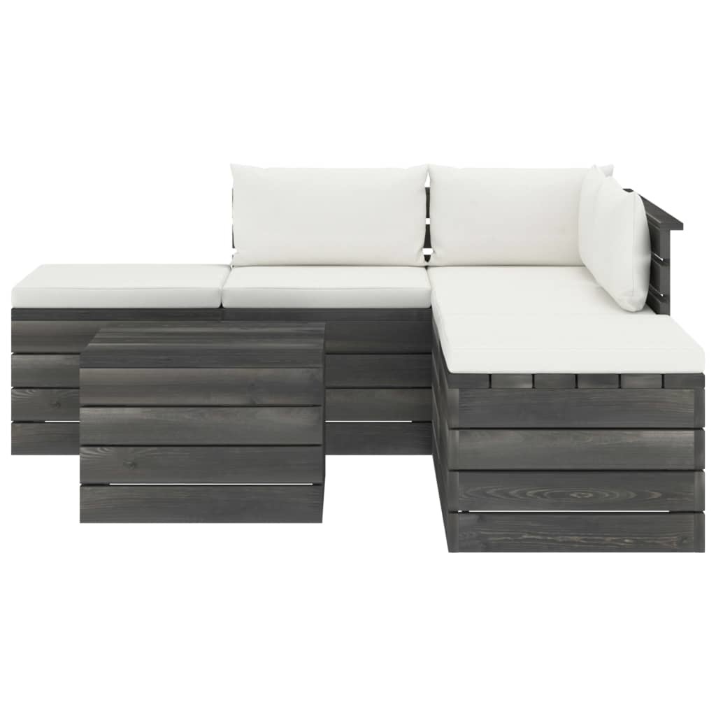 VidaXL 6-delige Loungeset met kussens pallet massief grenenhout