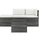 VidaXL 4-delige Loungeset met kussens pallet massief grenenhout