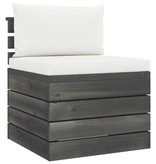 VidaXL 4-delige Loungeset met kussens pallet massief grenenhout