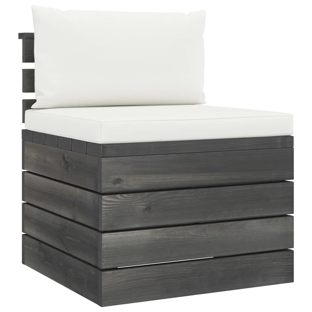 VidaXL 4-delige Loungeset met kussens pallet massief grenenhout