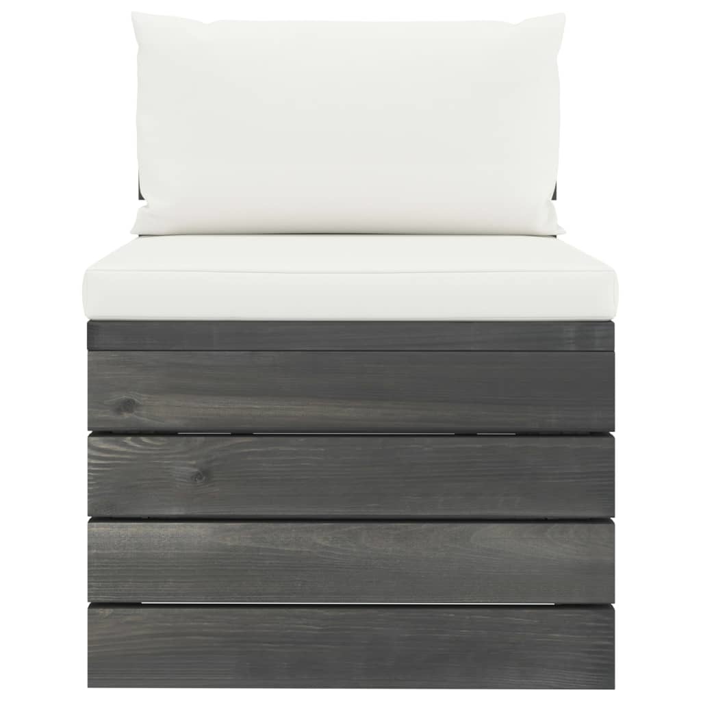 VidaXL 4-delige Loungeset met kussens pallet massief grenenhout