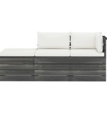 VidaXL 3-delige Loungeset met kussens pallet massief grenenhout