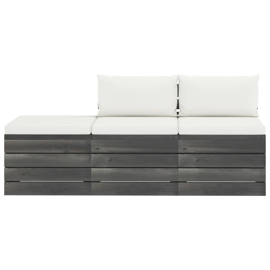 VidaXL 3-delige Loungeset met kussens pallet massief grenenhout