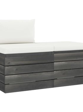 VidaXL 2-delige Loungeset met kussens pallet massief grenenhout