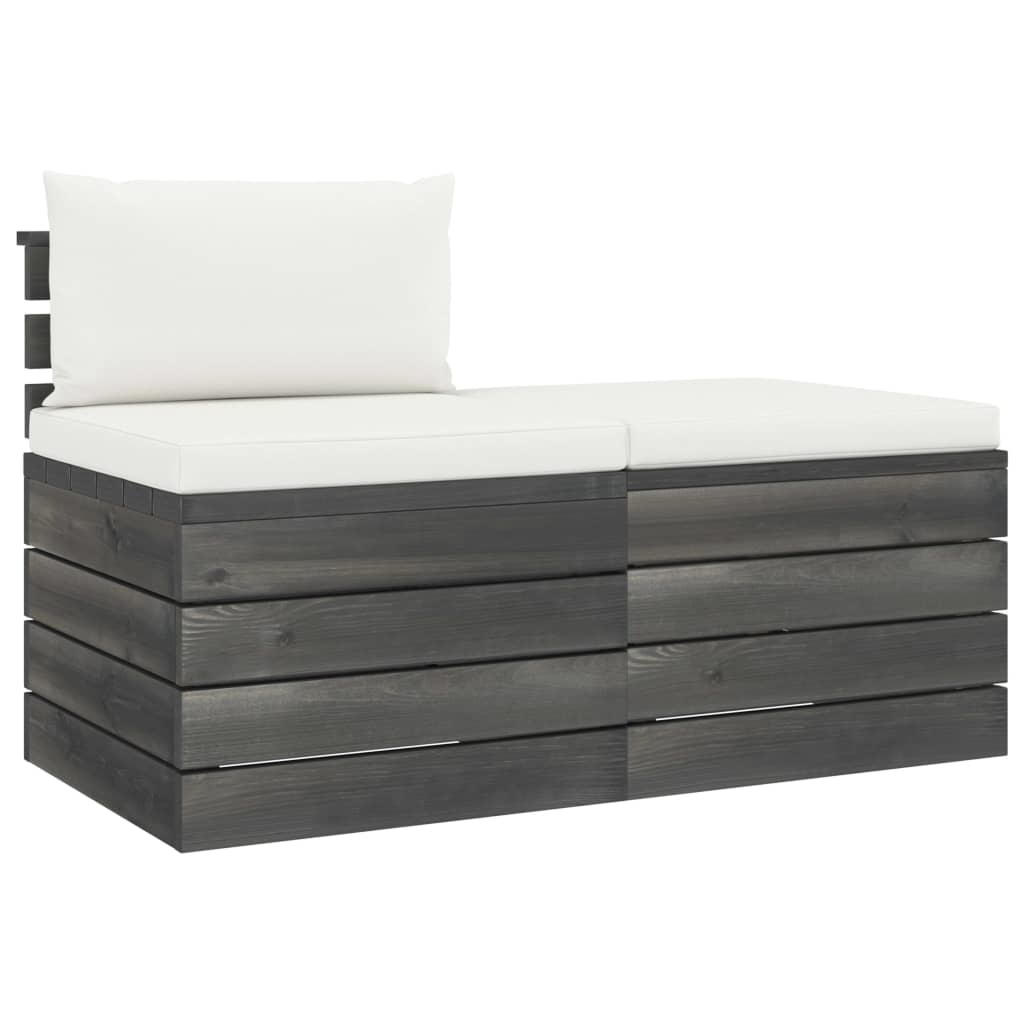 VidaXL 2-delige Loungeset met kussens pallet massief grenenhout