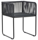VidaXL 5-delige Tuinset PVC-rattan zwart en bruin
