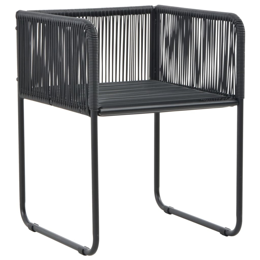 VidaXL 5-delige Tuinset PVC-rattan zwart en bruin