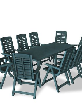VidaXL 11-delige Tuinset kunststof groen