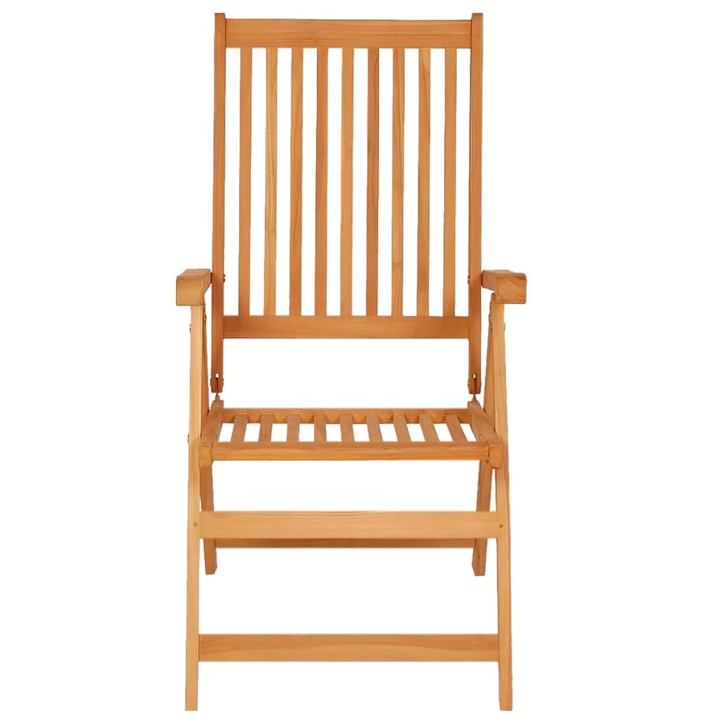 VidaXL Tuinstoelen 4 st met grijs geruite kussens massief teakhout