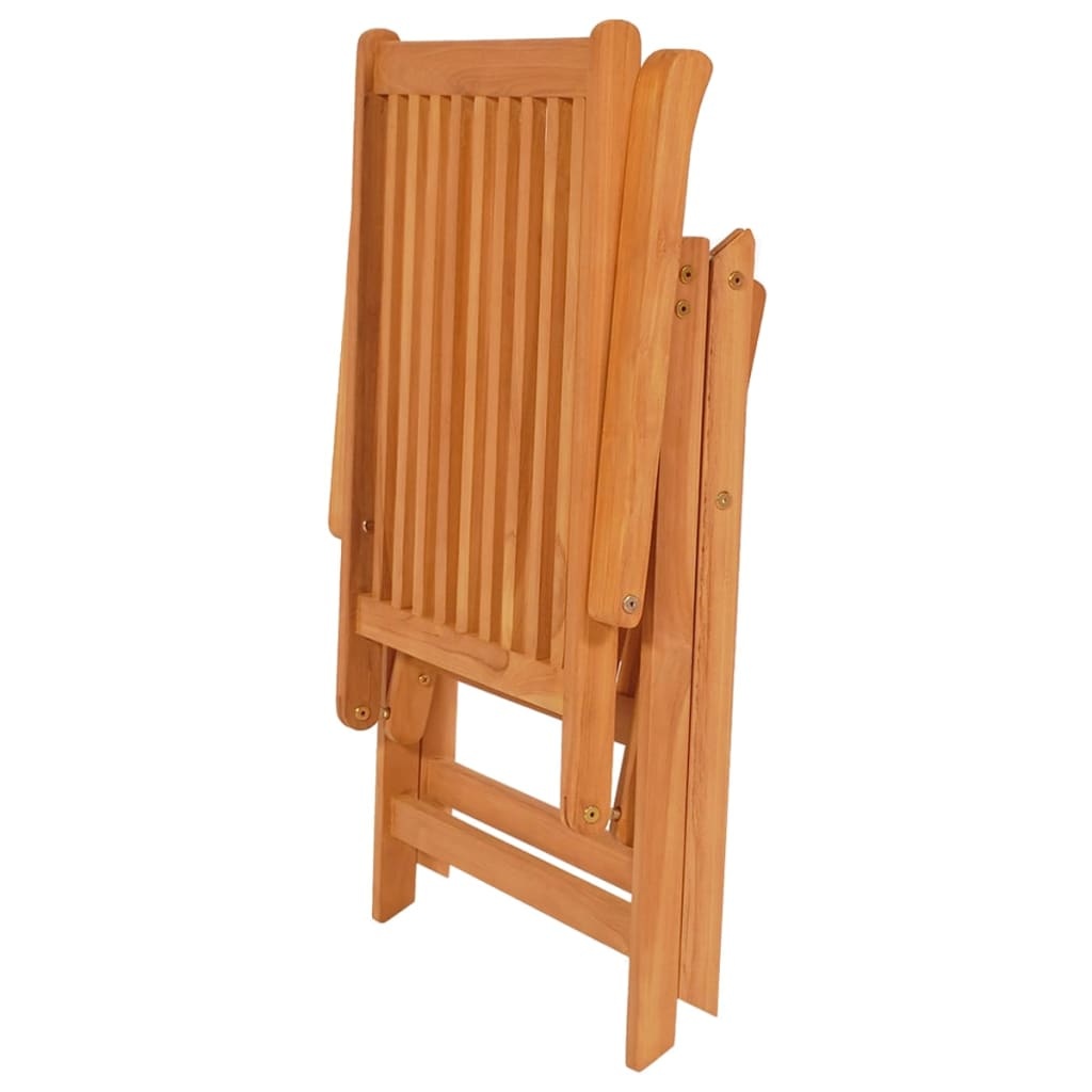 VidaXL Tuinstoelen 4 st met grijs geruite kussens massief teakhout