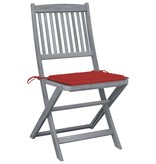 VidaXL Tuinstoelen inklapbaar 6 st met kussens massief acaciahout