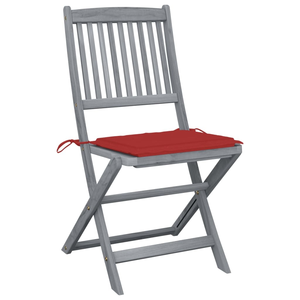 VidaXL Tuinstoelen inklapbaar 6 st met kussens massief acaciahout