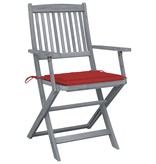 VidaXL Tuinstoelen inklapbaar 6 st met kussens massief acaciahout