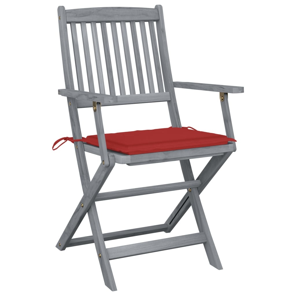 VidaXL Tuinstoelen inklapbaar 6 st met kussens massief acaciahout