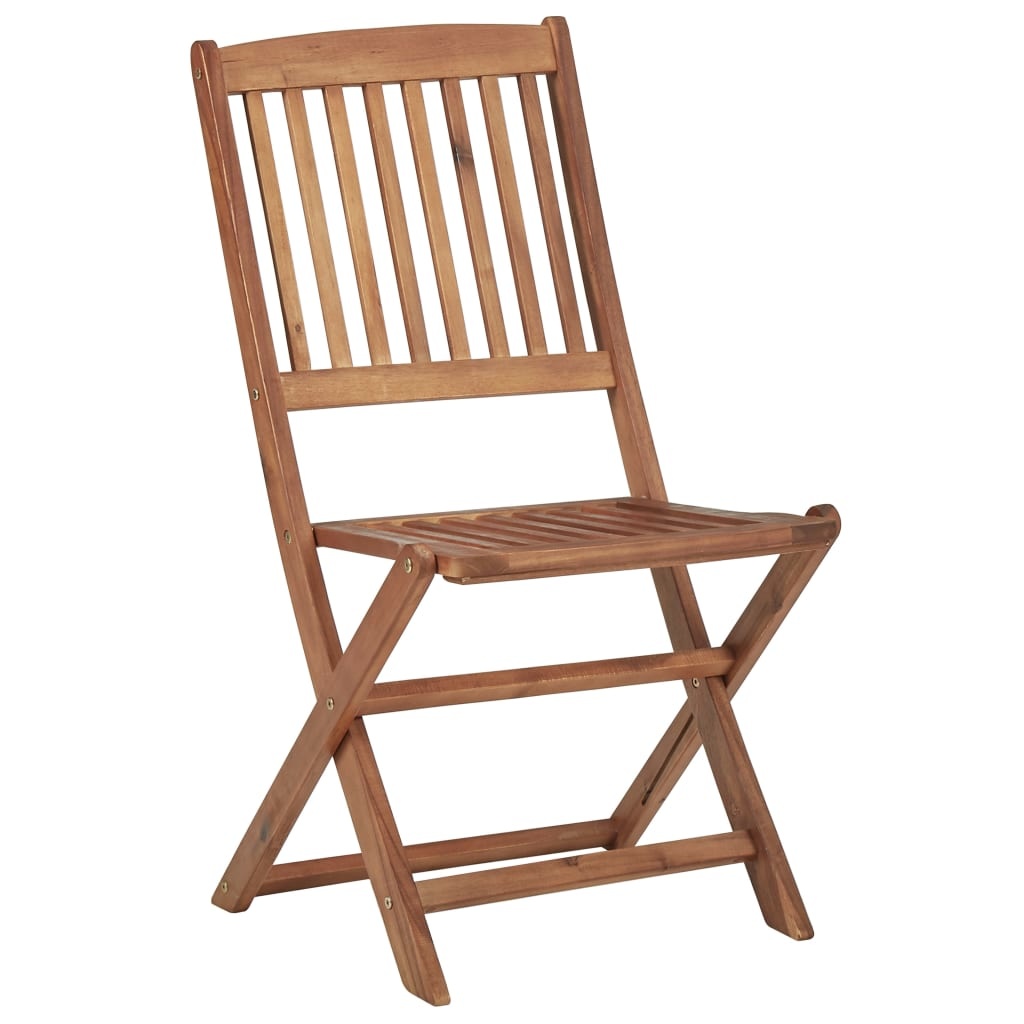 VidaXL Tuinstoelen inklapbaar 4 st met kussens massief acaciahout