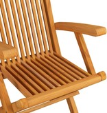 VidaXL Tuinstoelen met zwarte kussens 6 st massief teakhout